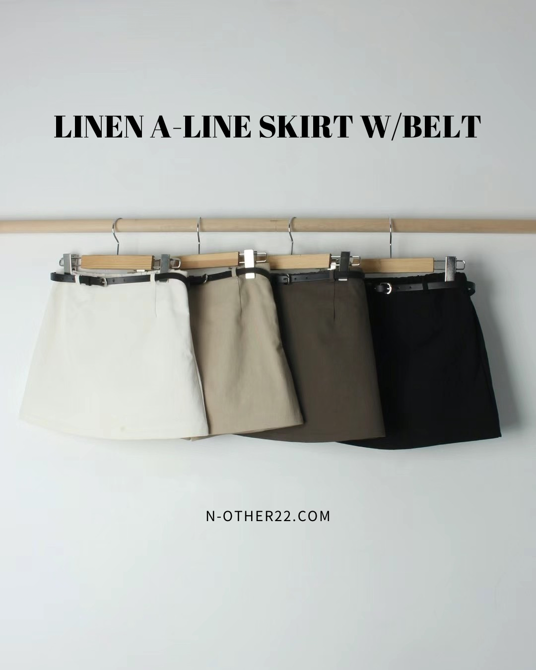 \A字版型/ Linen A-Line Skirt w/ Belt