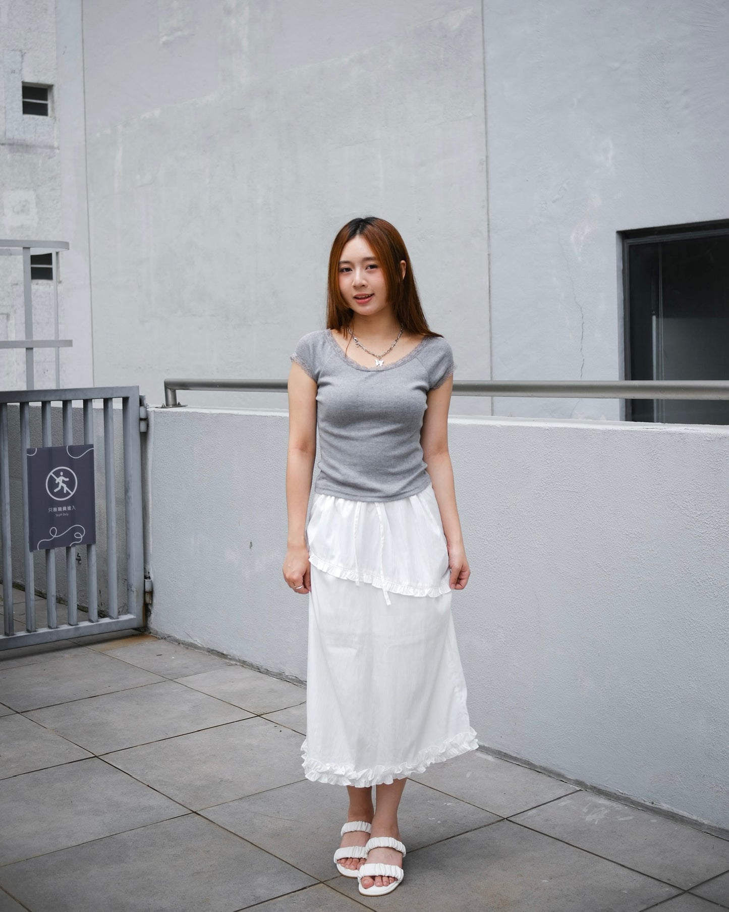 \無腰圍限制!索索束繩腰帶!/ Layered Ruffle Skirt