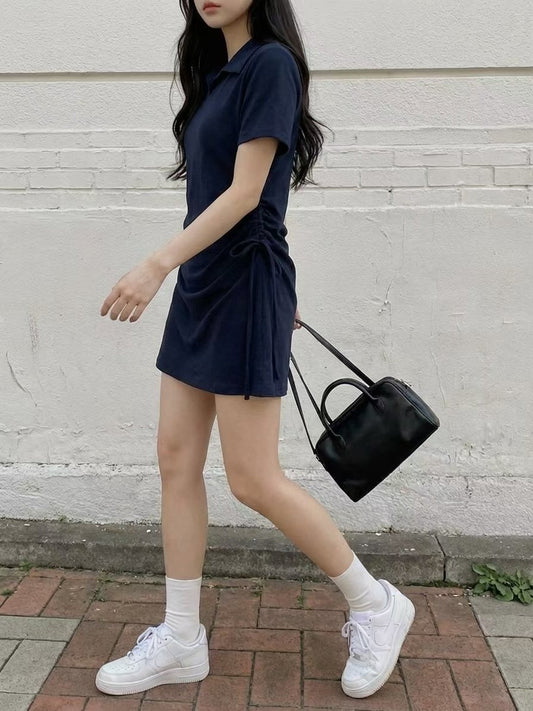 \顯腰線側綁結/ Daily Polo Dress