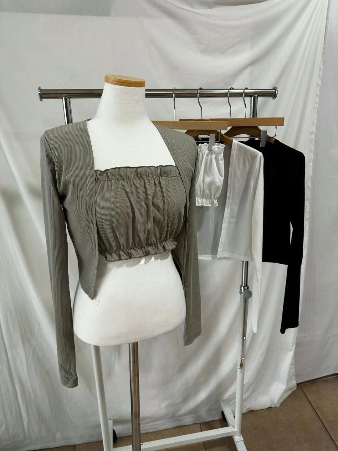 捲邊平口Tube Top+外套Set