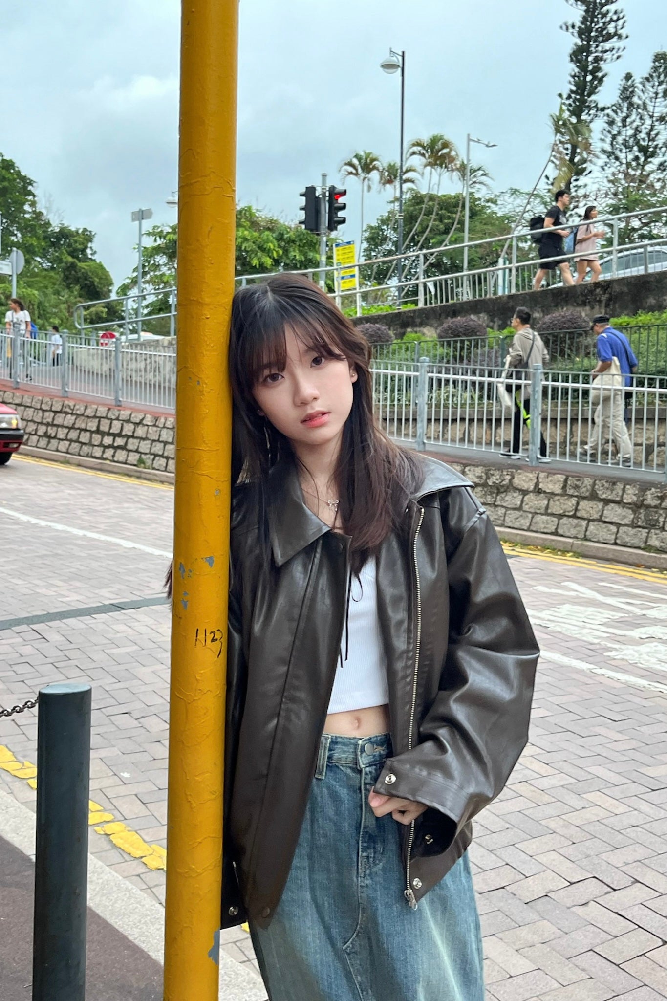 【完美版型🏆】Matte Leather Jacket - Brown