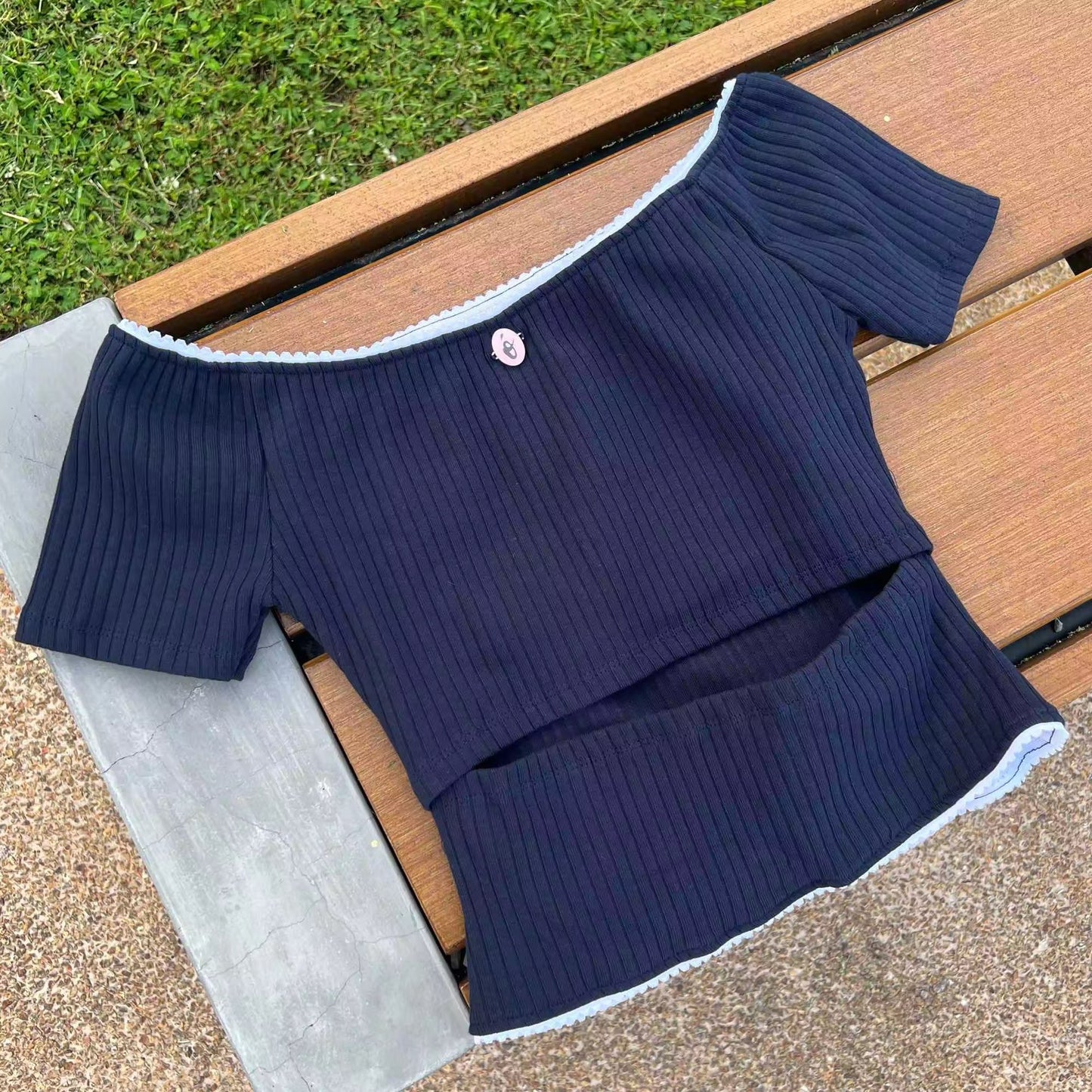 \最後泰國現貨|泰國品牌Orange Baskets/ Pudding Off-Shoulder Top