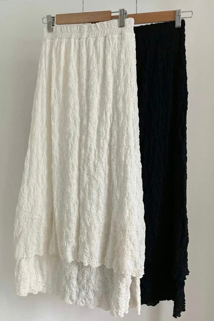 Double Layer Wrinkled Long Skirt