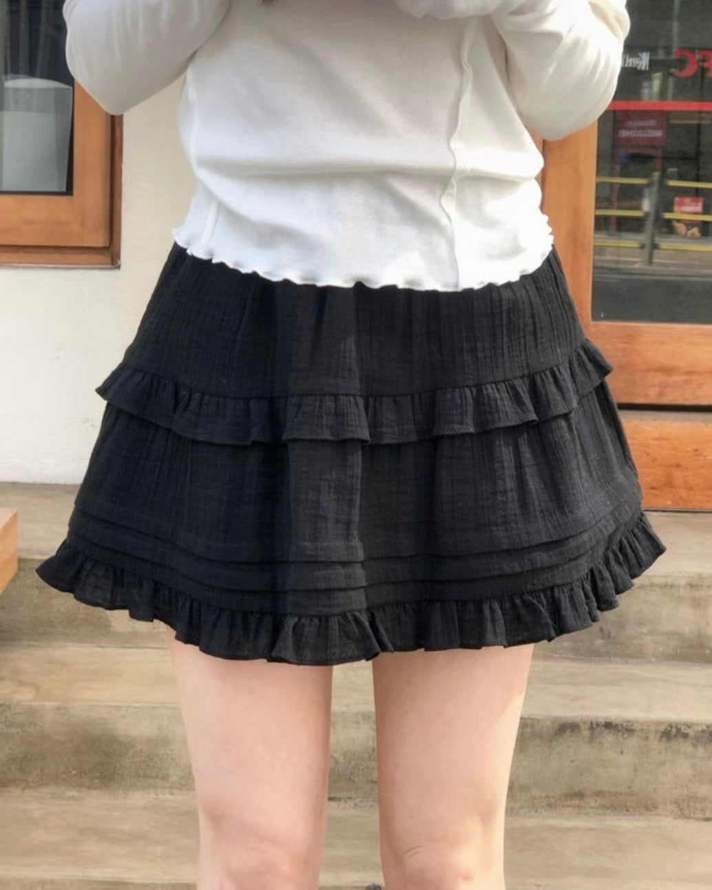 \荷葉層次蛋糕裙/ Soft Ruffle Cotton Skirt