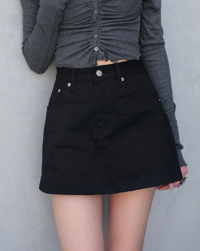 \微A字剪裁/ Curvy Fit Denim Skirt