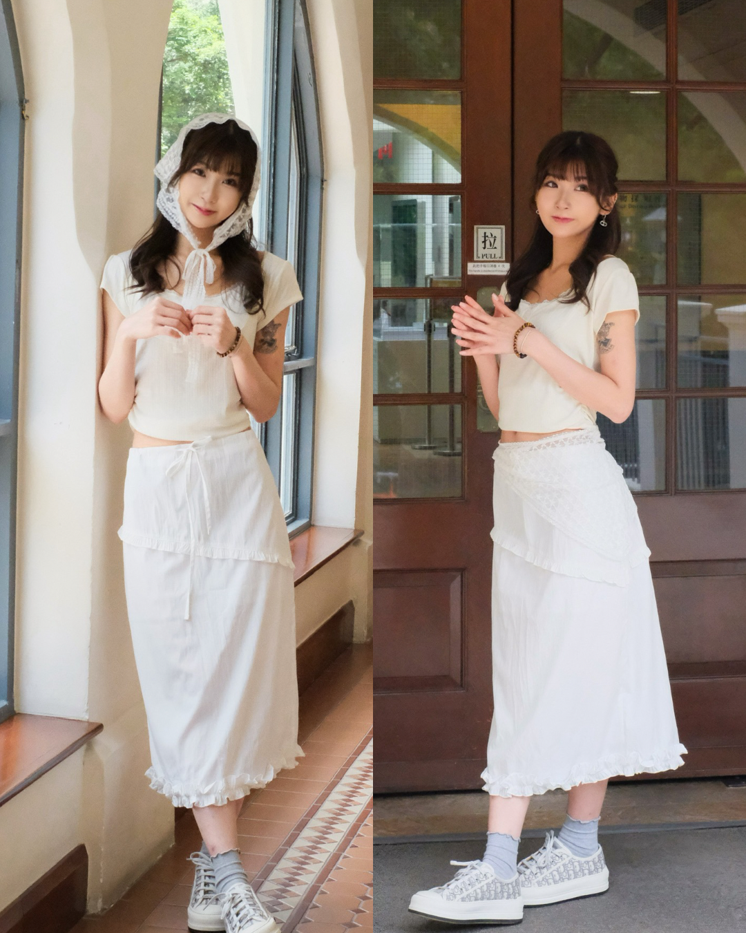 \無腰圍限制！索索束繩腰帶！/ Layered Ruffle Skirt