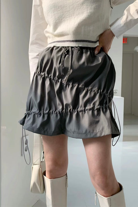 [現貨] 不規則束繩索索裙