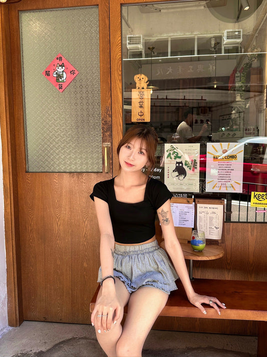 [預訂] \限時泰國代購/ 超舒服滑滑質地方領Top