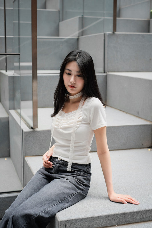 \超精緻+打卡able/ Lace Button Top Set