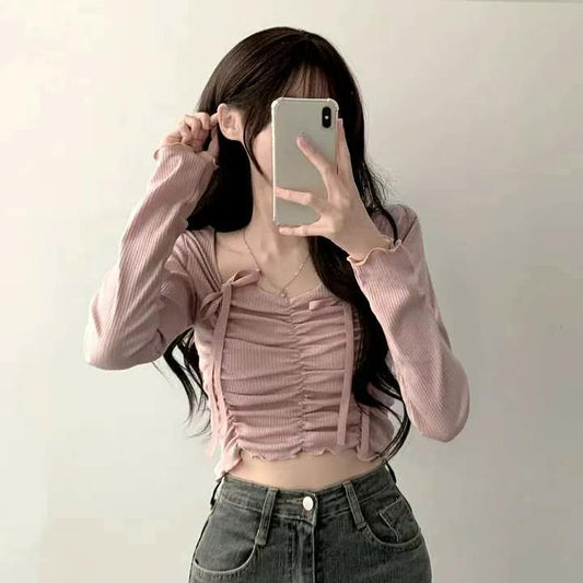 [現貨] \少女心絲帶綁結🎀/ Balletcore Ribbon Top