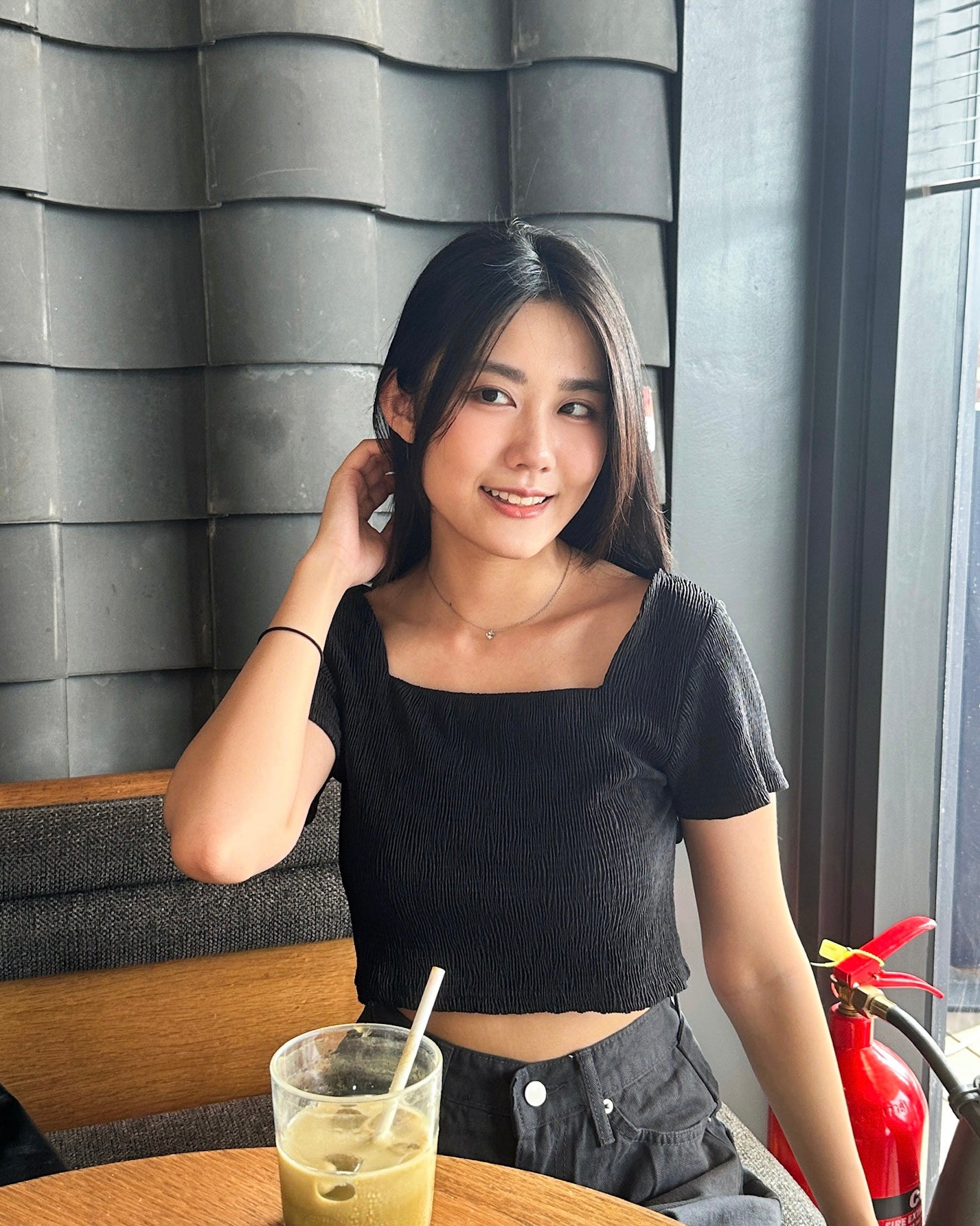 \日常方領微皺感☁️/ Soft Crinkle Square Top