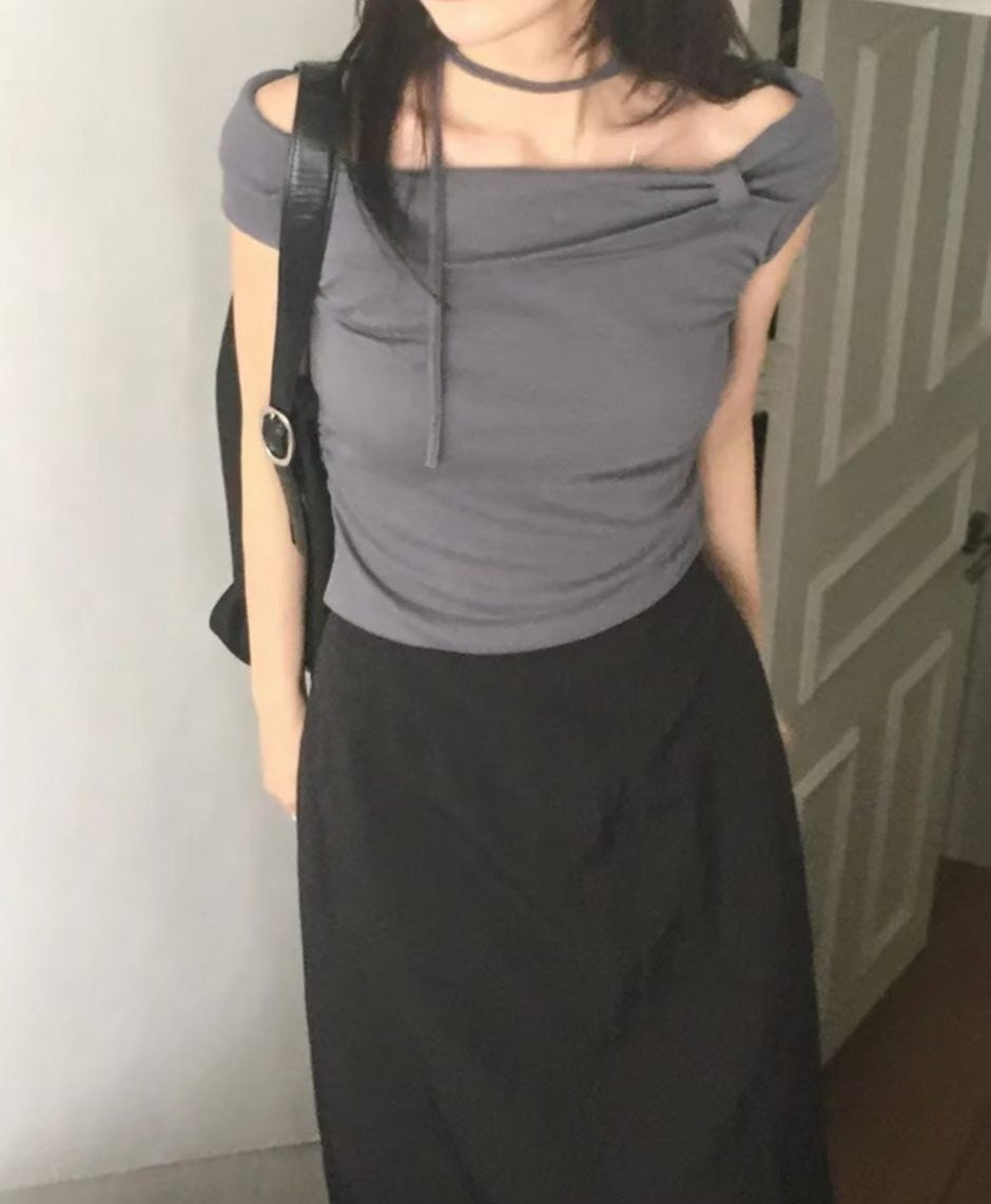 \不規則蝴蝶結🎀/ Sculpted Bow Accent Top w/ Neck Strap