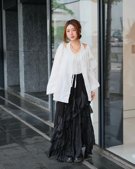 [現貨] \Premium Series/ Ruffled Sheer Skirt
