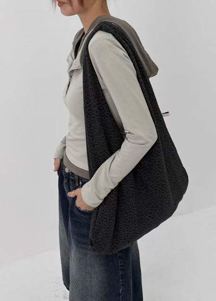 [預訂] \2Ways/ 豹紋麂皮雙面單肩袋