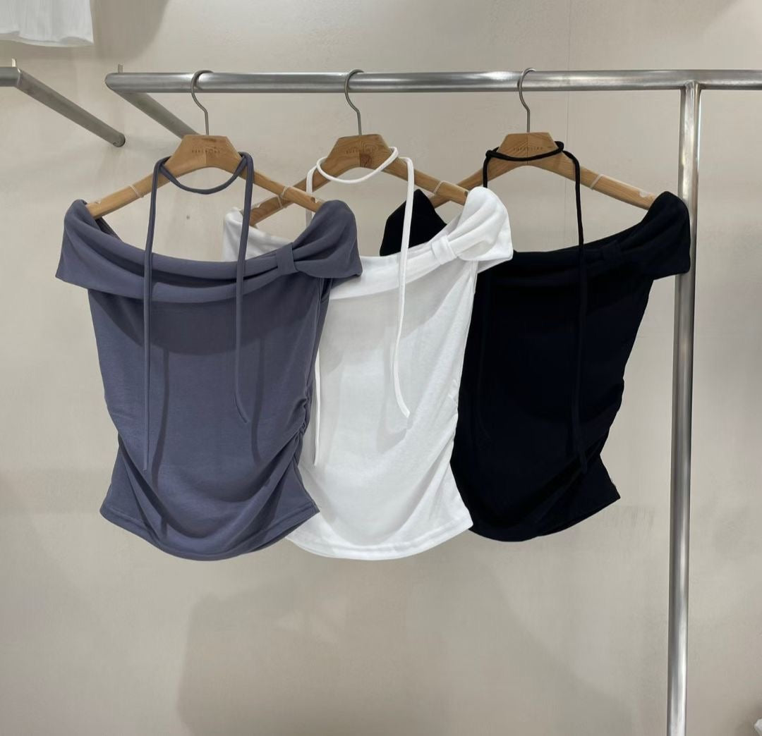 \不規則蝴蝶結🎀/ Sculpted Bow Accent Top w/ Neck Strap