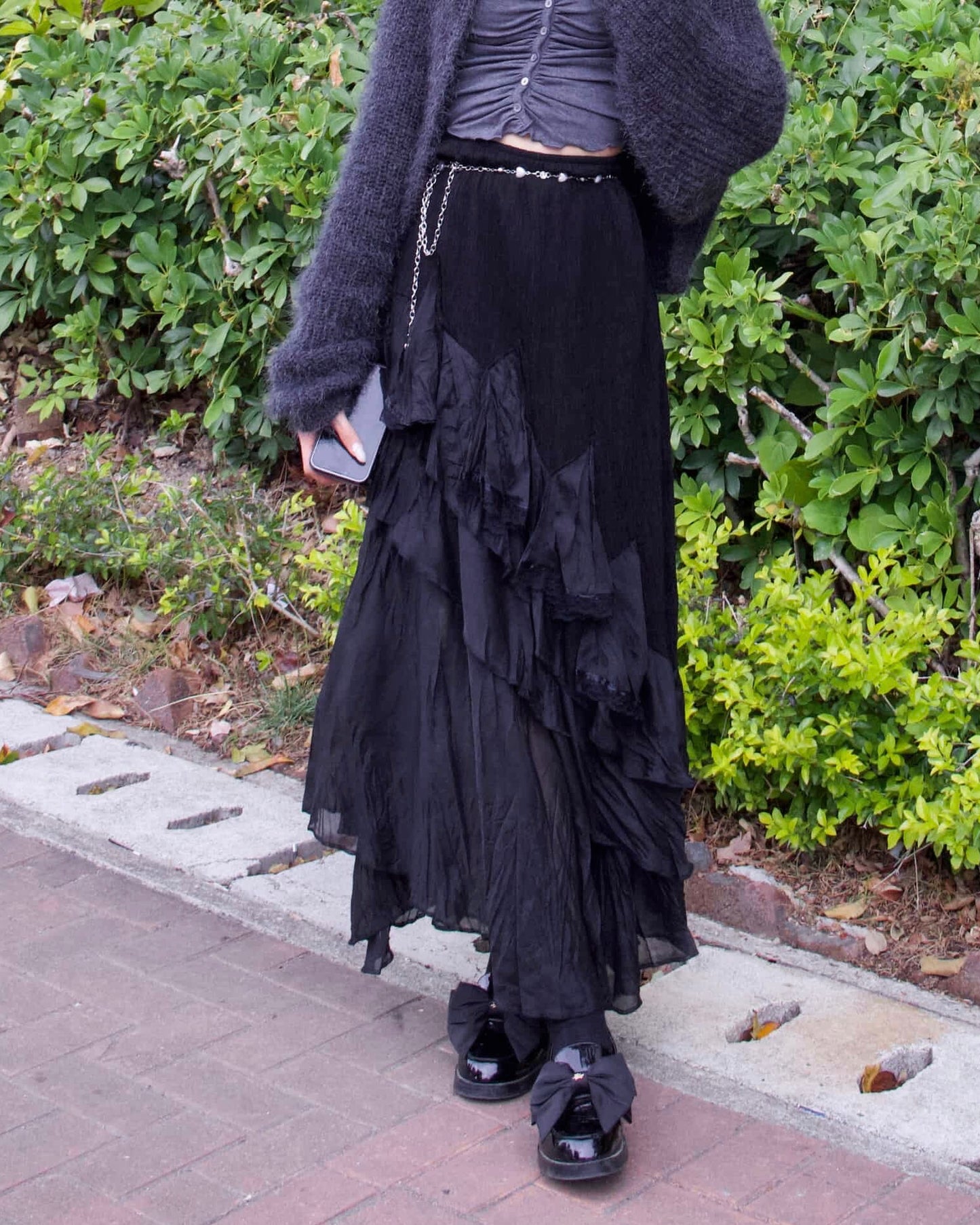 [預訂] \Premium Series/ Ruffled Sheer Skirt