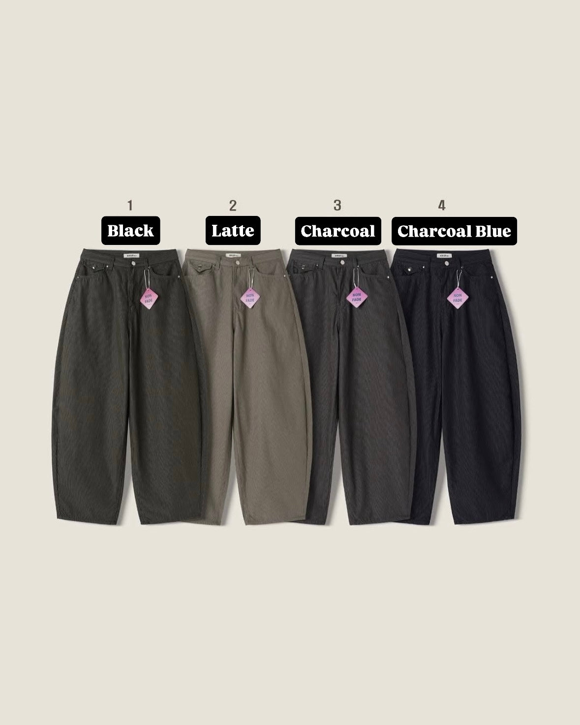 [預訂] \後腰銀扣可調校腰圍/ Linear Baggy Jeans