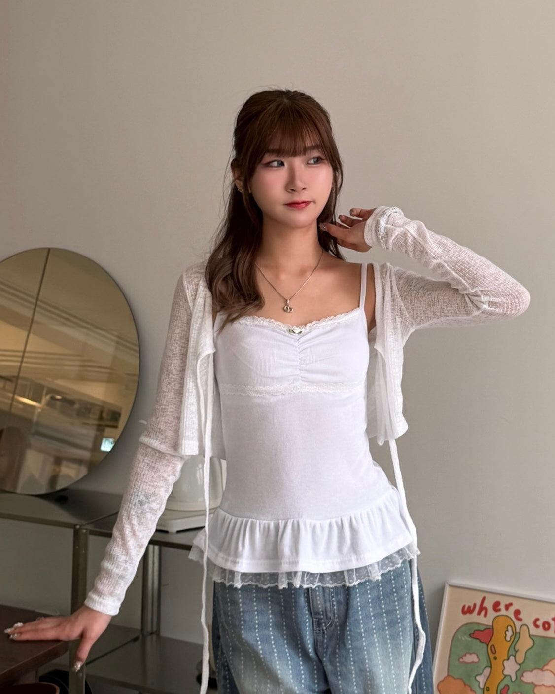 \輕甜疊穿Lace衣擺/ Layered Doll‑Hem Camisole Set