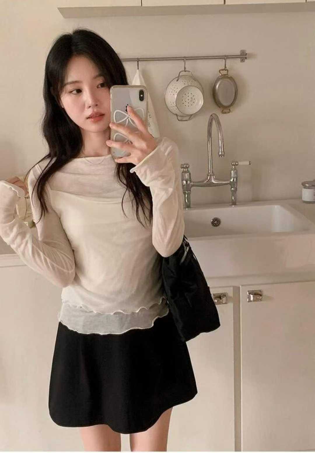 [預訂] \Super Soft/ 小清新捲邊層次Top