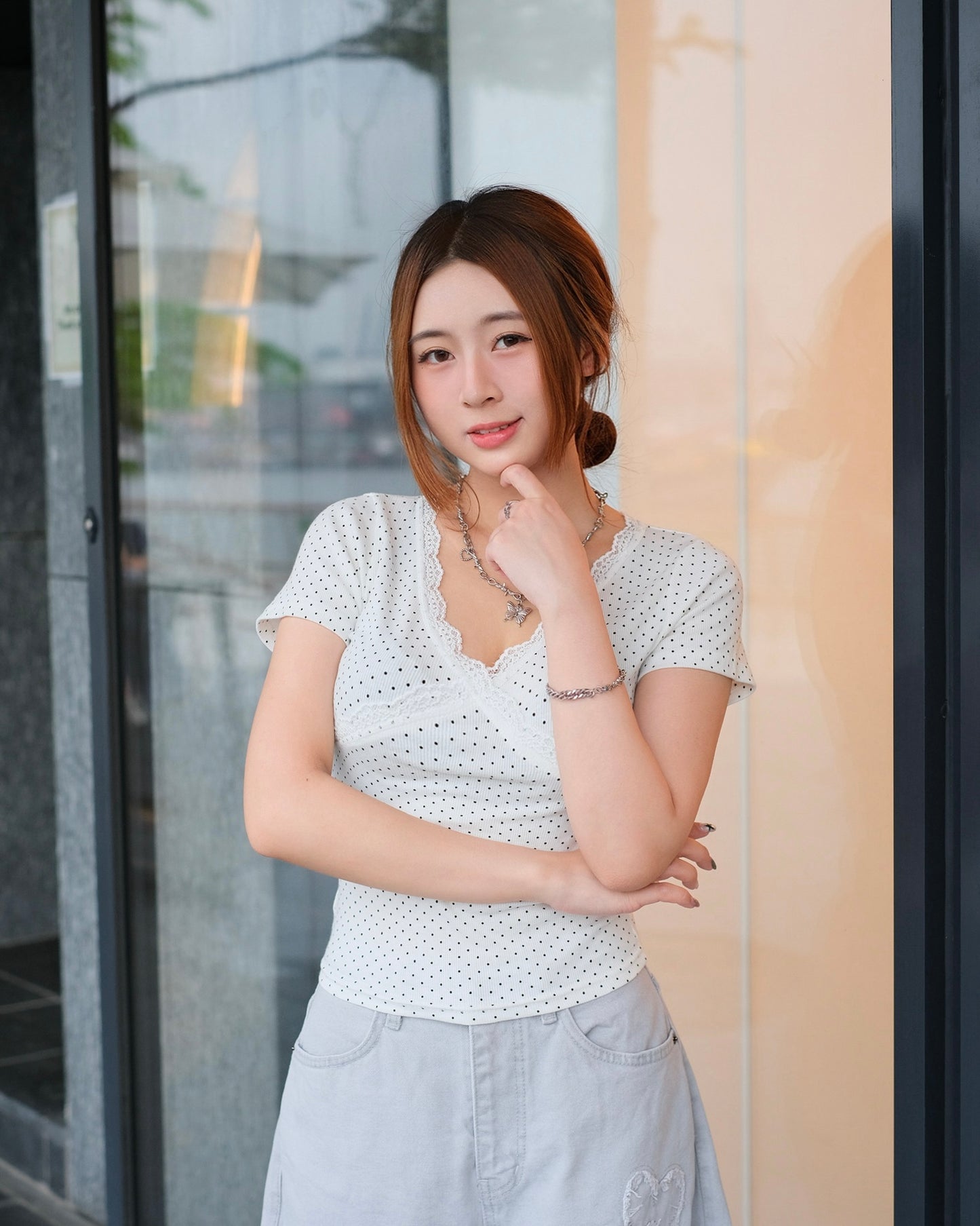 [現貨] Polkadot Lace Top