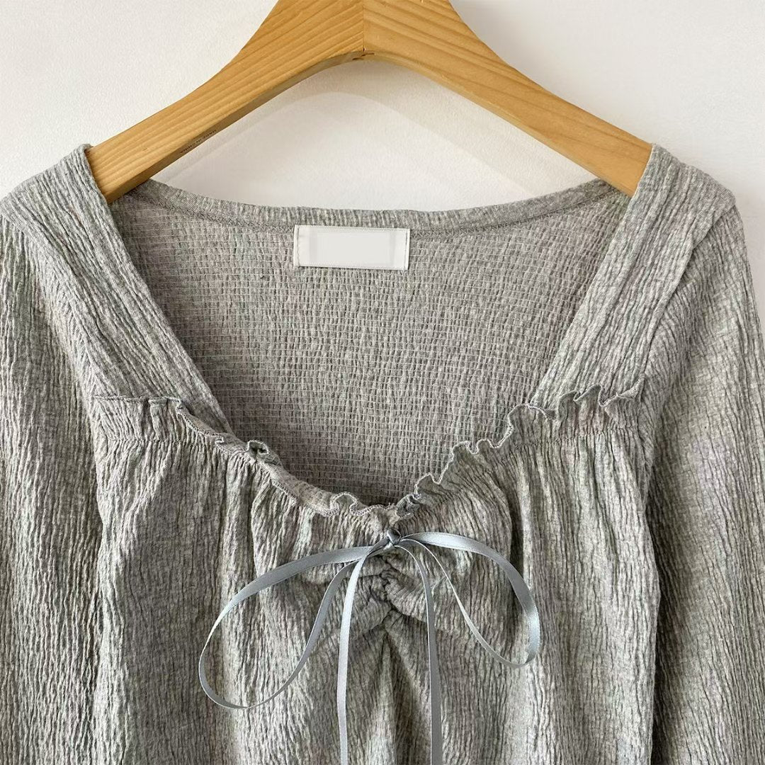 [預訂] \浪漫捲邊樹紋皺皺/ Romantic Ribbon Top