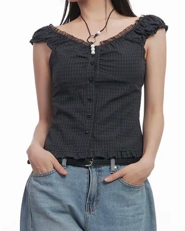 “Date With Me” Ruffle Off-Shoulder Top