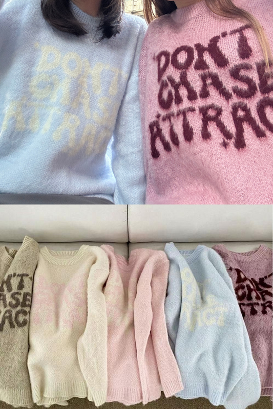 [第2件半價] “Don’t Chase Attract” Knit - 5 Colors