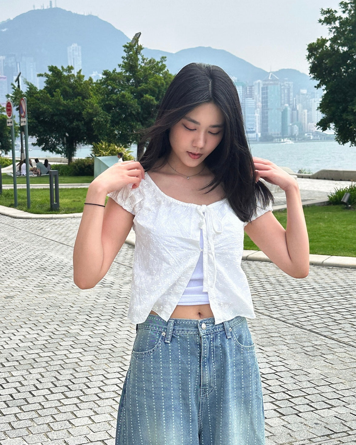 花花暗紋綁結外搭