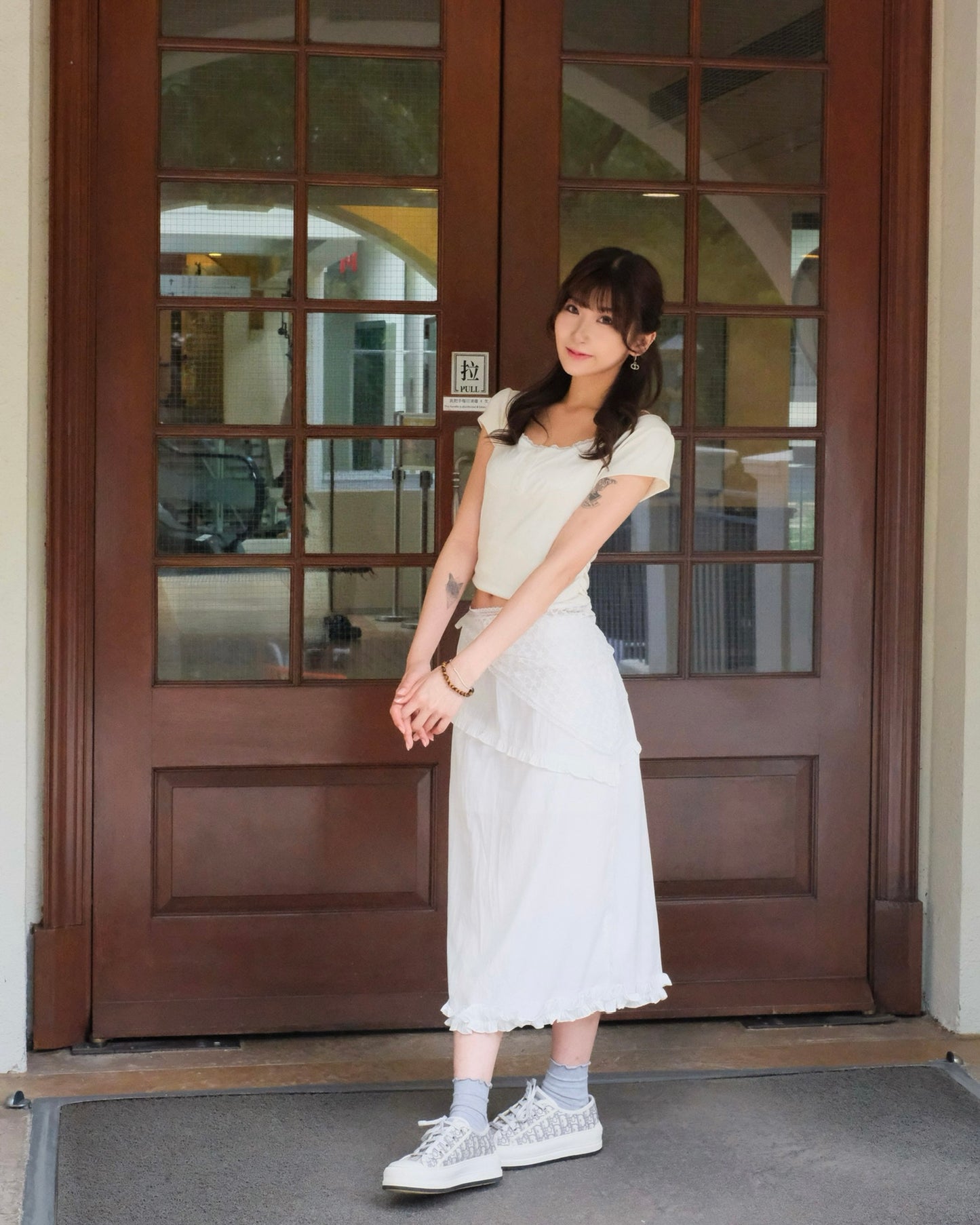 \無腰圍限制！索索束繩腰帶！/ Layered Ruffle Skirt
