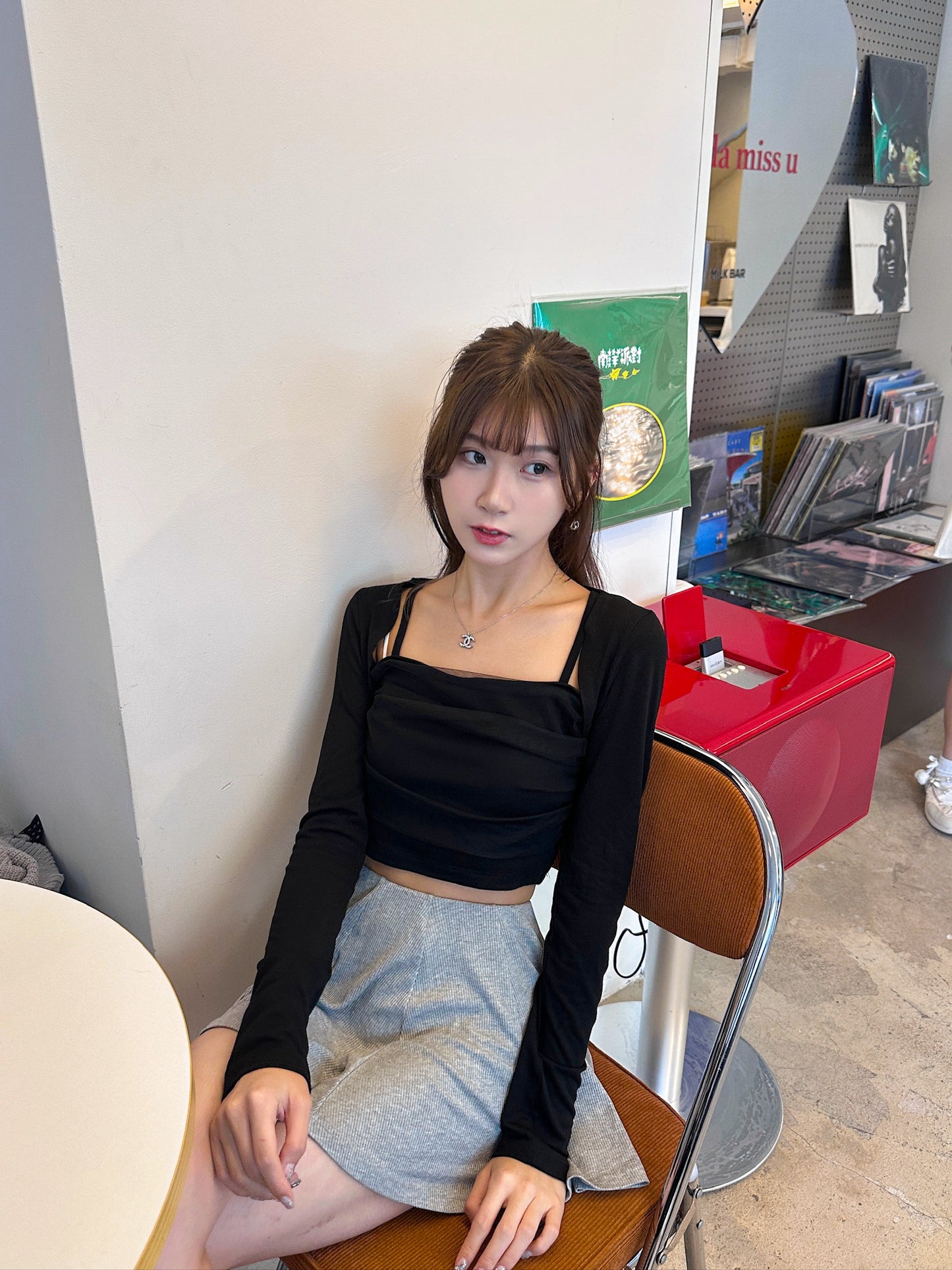 [現貨] \霧感簿紗點綴/ Cloudy Sheer Top