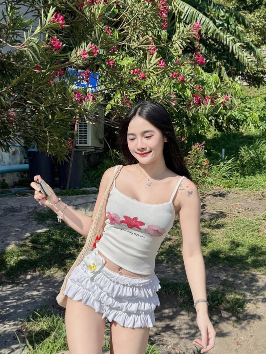 [預訂] \限時泰國代購/ WHITE PRINTED LACE TOP