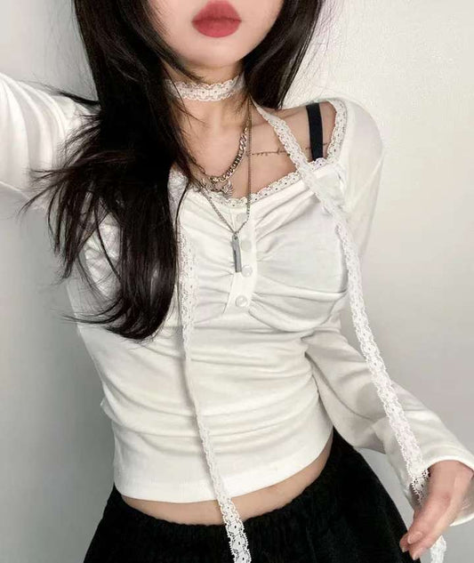 [預訂] \超精緻+打卡able/ Lace Button Top Set