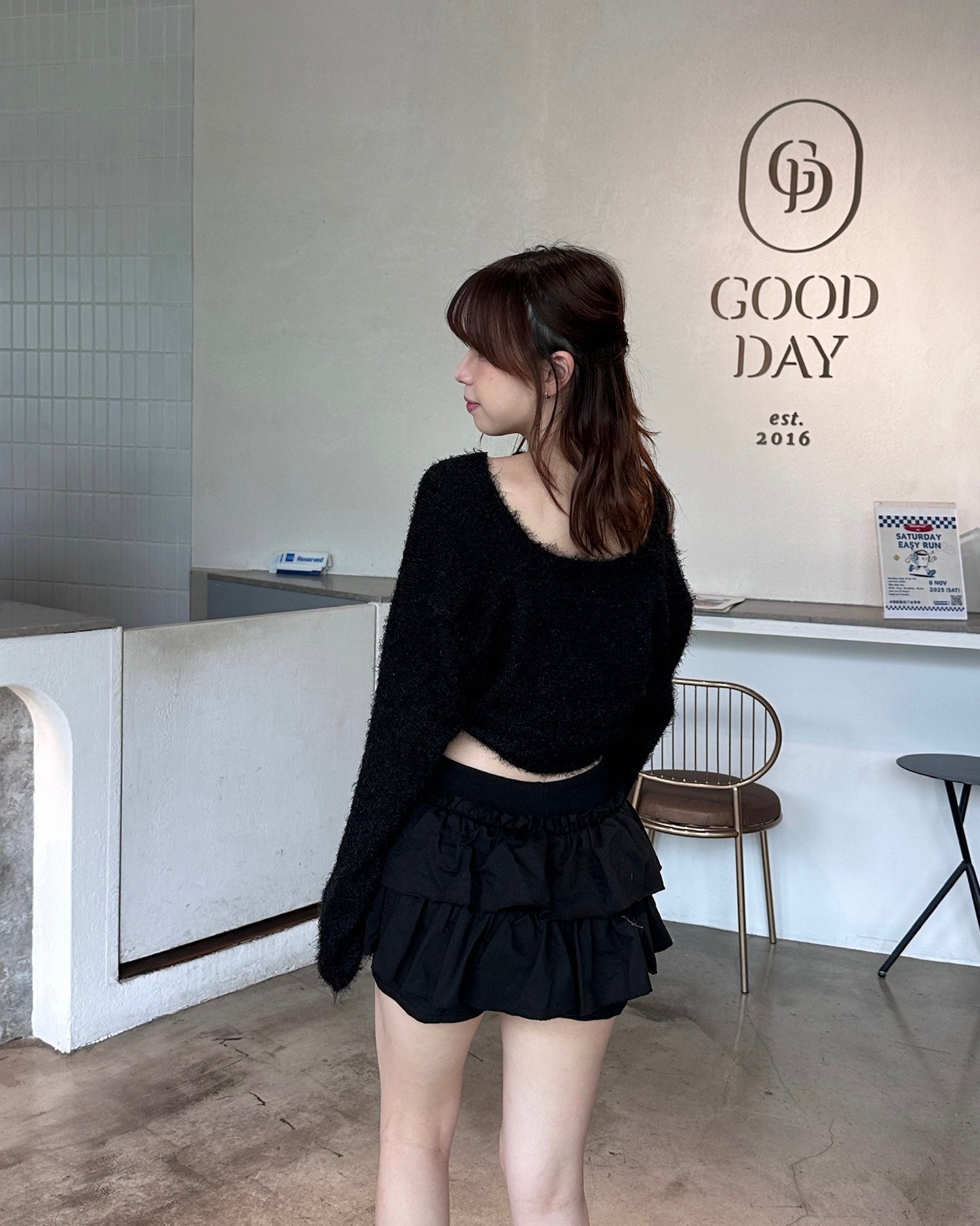 [現貨] \細腰圍限定/ 綁結雙層蛋糕裙褲