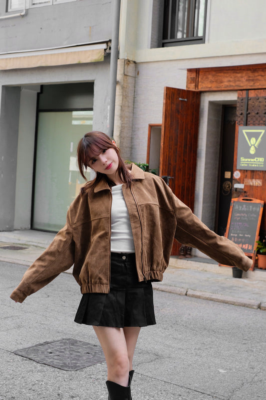 [預訂] \超美秋冬色調｜韓網大熱麂皮外套/ Caramel Suede Outer