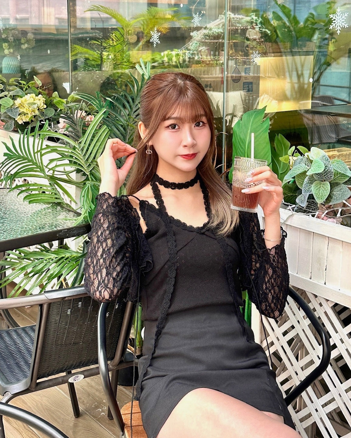 [現貨] \附Lace頸帶/ 暗花吊帶背心