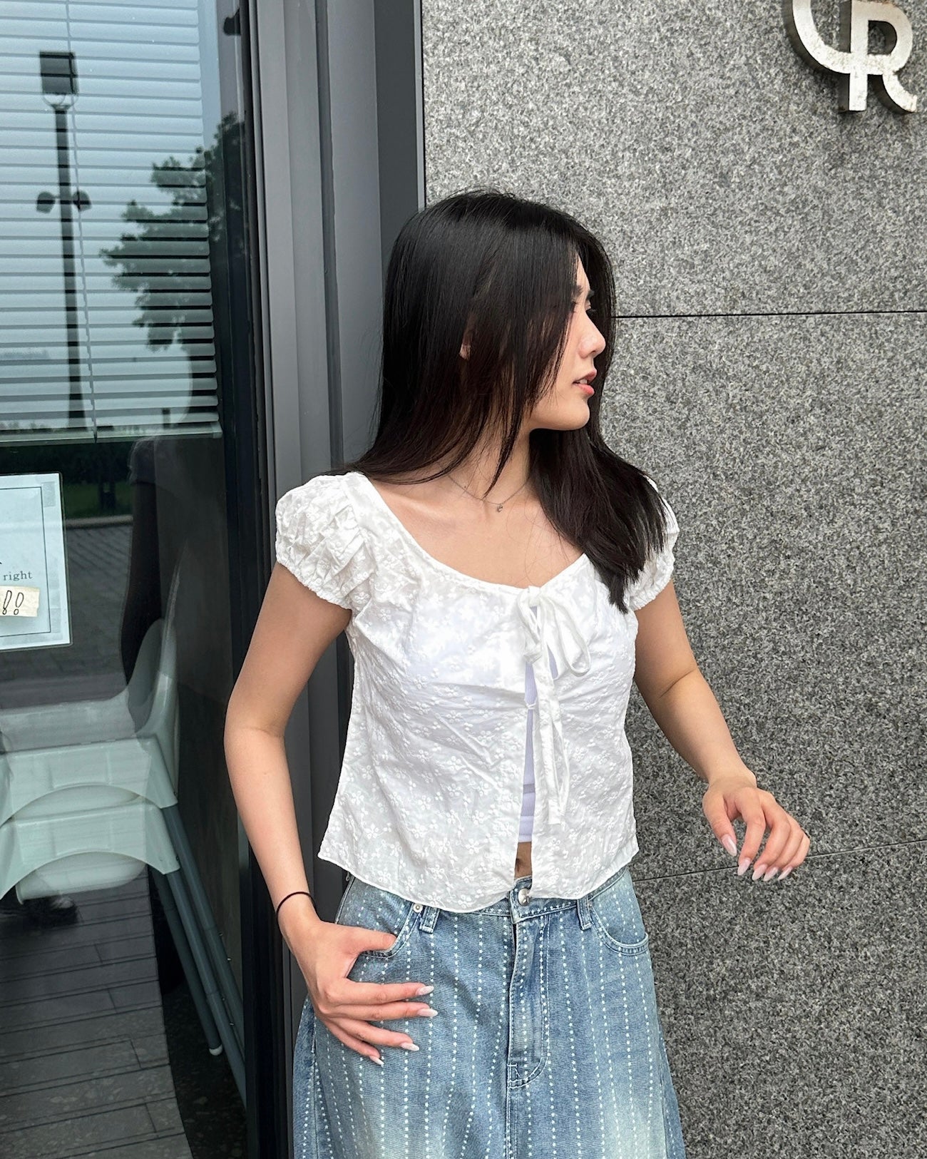 花花暗紋綁結外搭