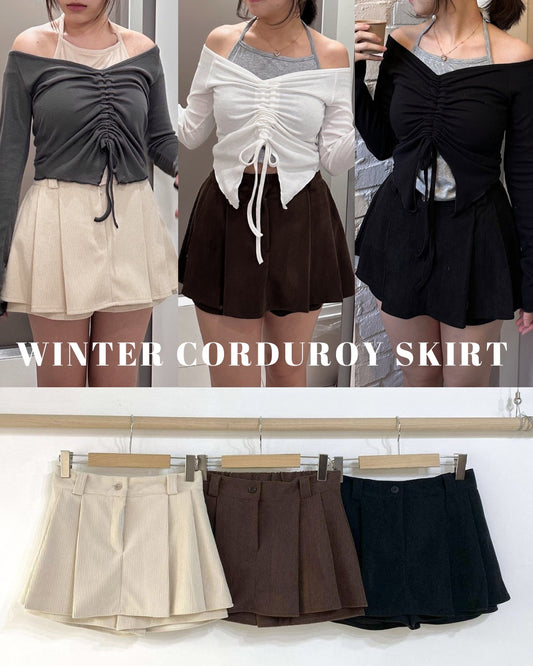 [現貨] \冬日感燈芯絨裙褲/ Winter Corduroy Skirt