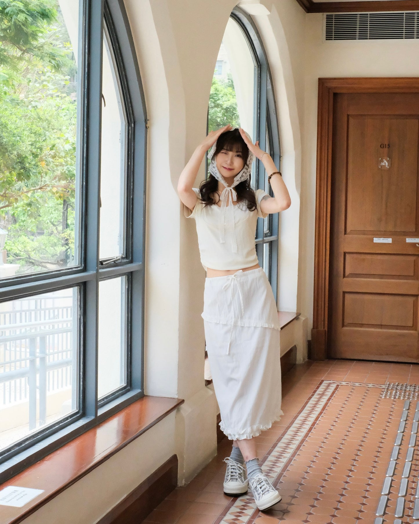 \無腰圍限制！索索束繩腰帶！/ Layered Ruffle Skirt