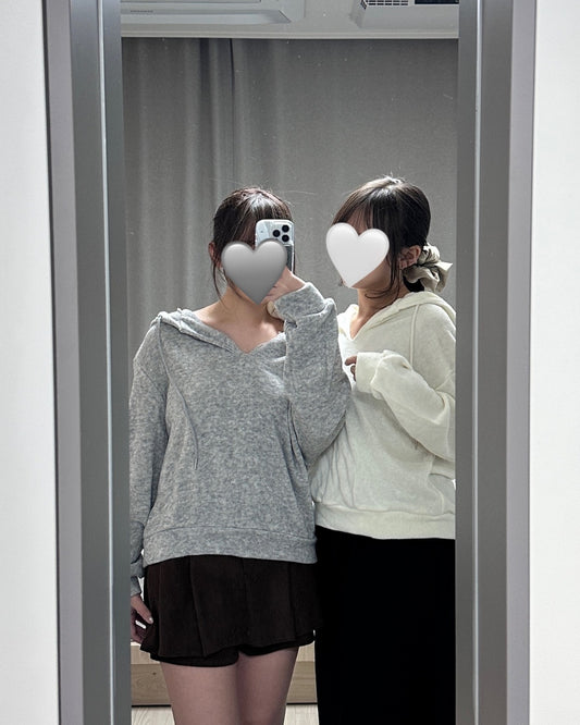 [現貨] \慵懶感～/ Oversize連帽混色Top