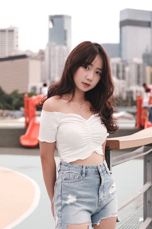 [現貨] \N.Other22獨家造貨/ 歐美風凹凸皺皺一字膊Top