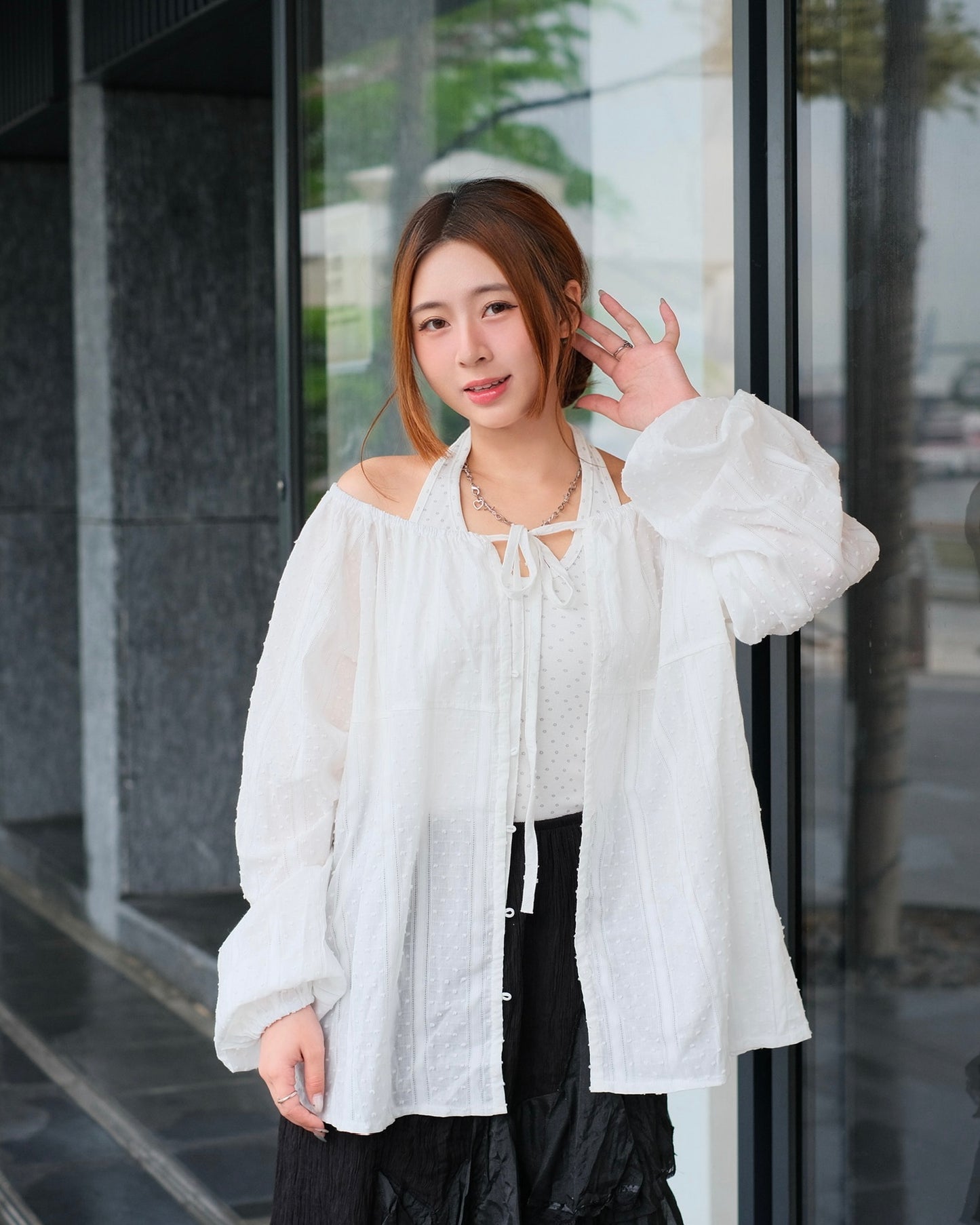 [現貨] \日光輕文藝感/ 綁帶粒粒外搭