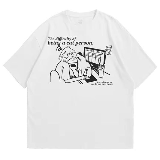 [預訂] \限時泰國品牌代購/ “I’m a Cat Person” Oversize T-Shirt