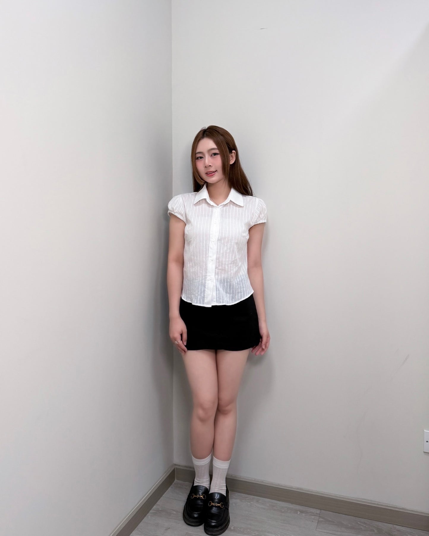 \法式空氣感恤衫/ Slim Fit Collar Top