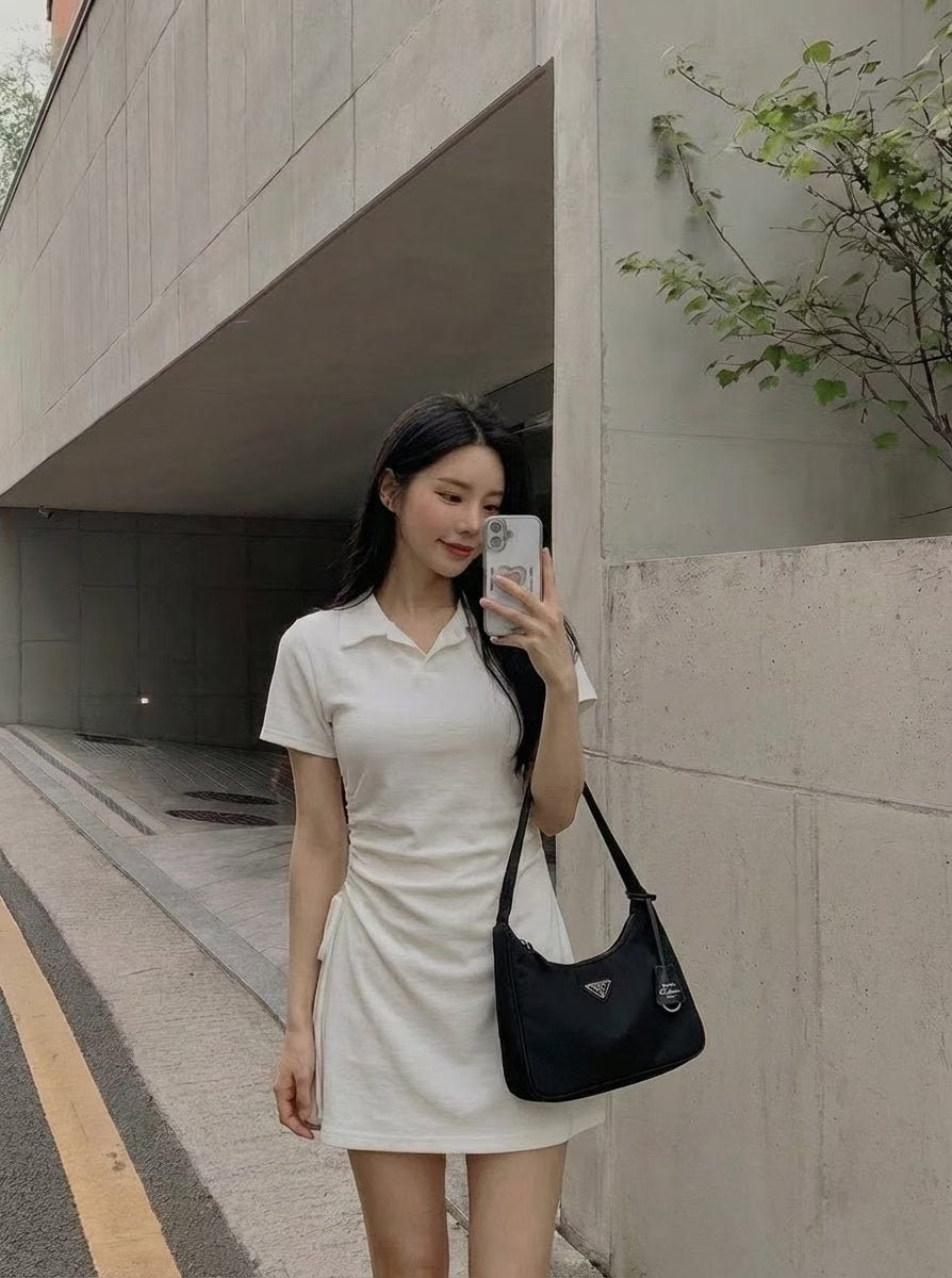 \顯腰線側綁結/ Daily Polo Dress