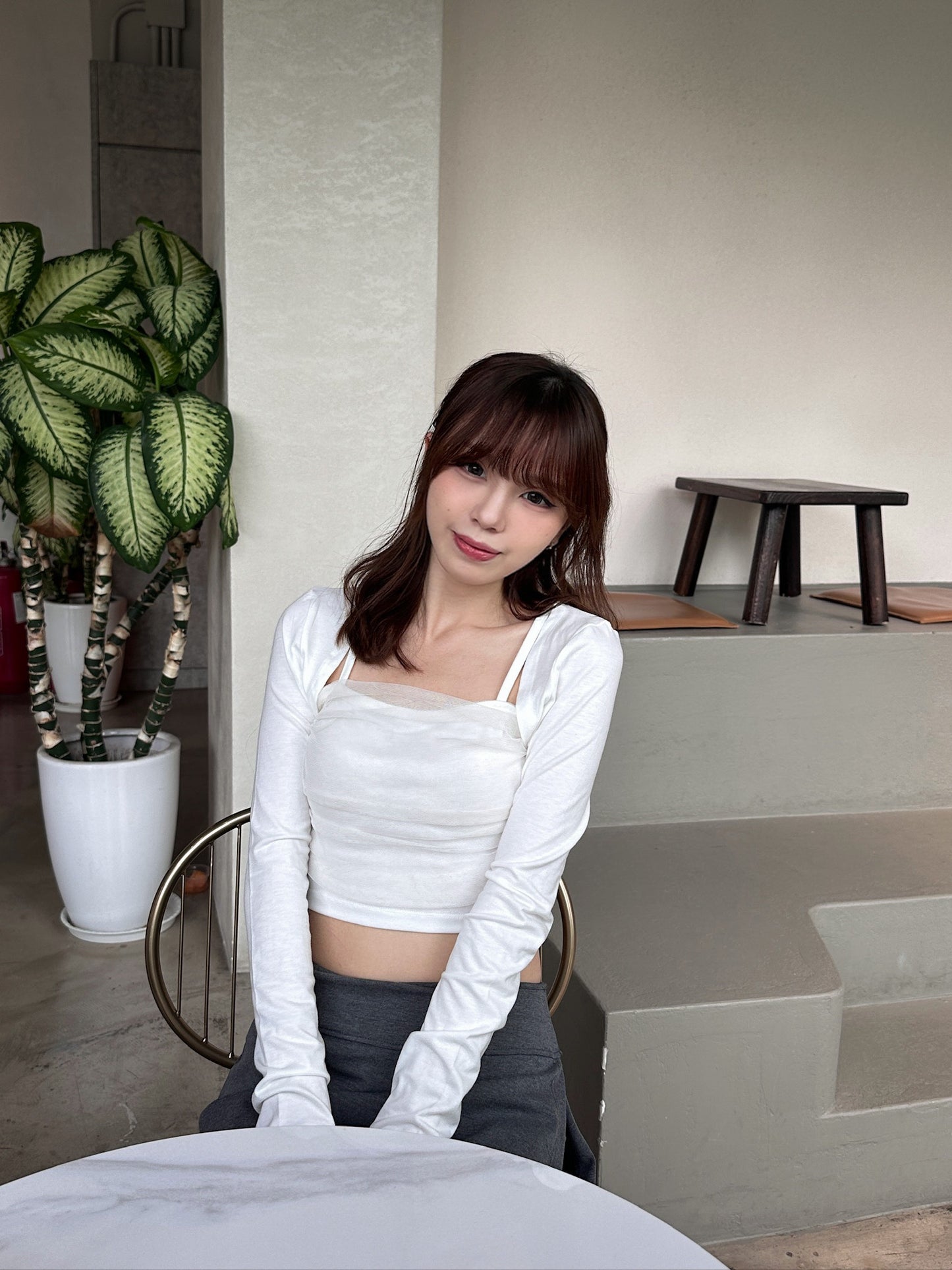 [現貨] \霧感簿紗點綴/ Cloudy Sheer Top