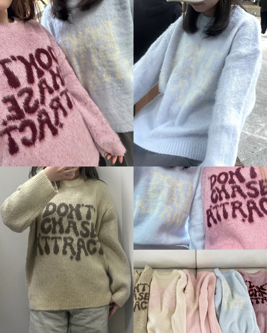 [預訂] \秋冬必備Oversize/ “Don’t Chase Attract” Knit