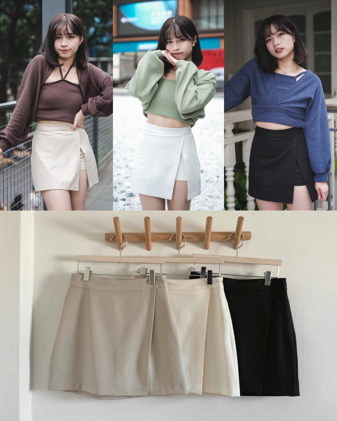 \Must Have百搭單品/ 高質西裝料開叉裙褲（S Size)