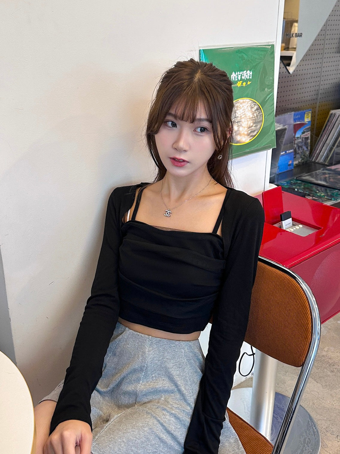 [現貨] \霧感簿紗點綴/ Cloudy Sheer Top