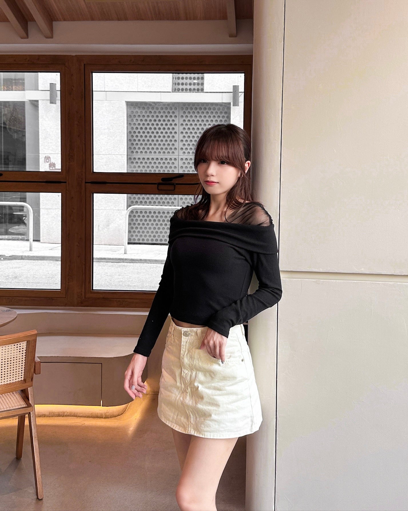\微A字剪裁/ Curvy Fit Denim Skirt