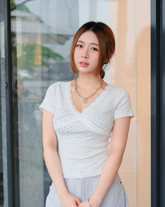 [現貨] Polkadot Lace Top